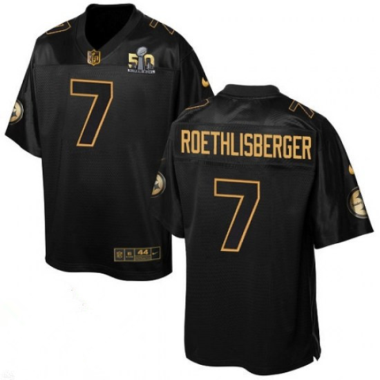 Nike Steelers #7 Ben Roethlisberger Black Men's Stitched NFL Elite Pro Line Gold Collection Jersey